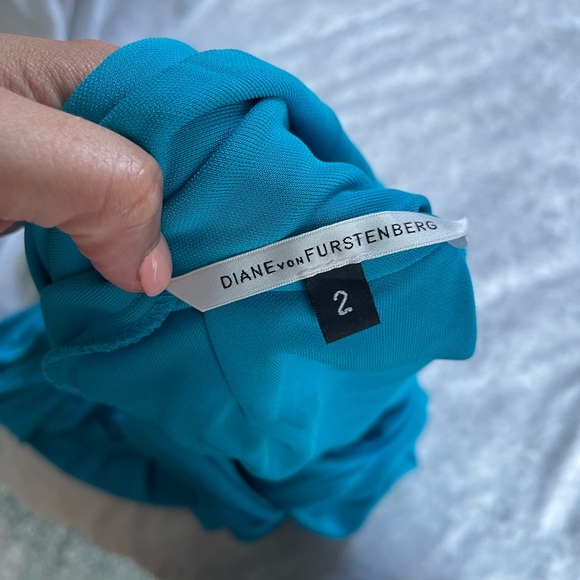 Diane Von Furstenberg Turquoise Sleeveless Midi Dress - Picture 4 of 4